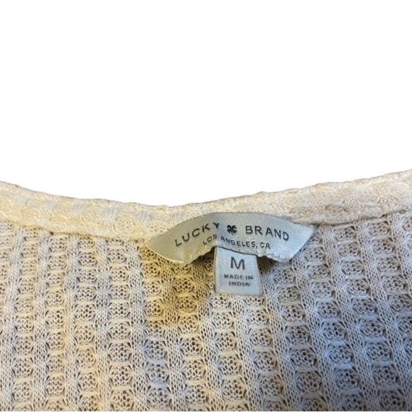 Lucky Brand Waffle Thermal Top cream. Open sleeves size medium - Picture 7 of 9